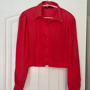 Zara Red Button-Down Shirt